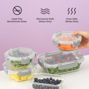 24pc Borosilicate Glass Storage Containers with Lids