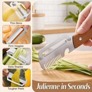 2-Pcs Upgrade Vegetable Peeler and Julienne Peeler Set